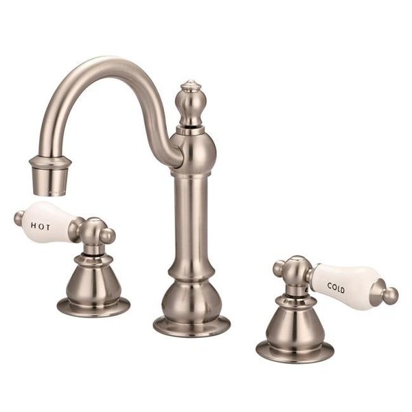 Water Creation Water Creation F2-0012-02-CL American 20th Century Classic Widespread Lavatory F2-0012 Faucets - Gray & Brushed Nickel F2-0012-02-CL